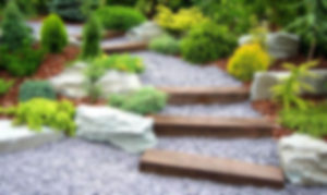 Gravel with Wooden Steps